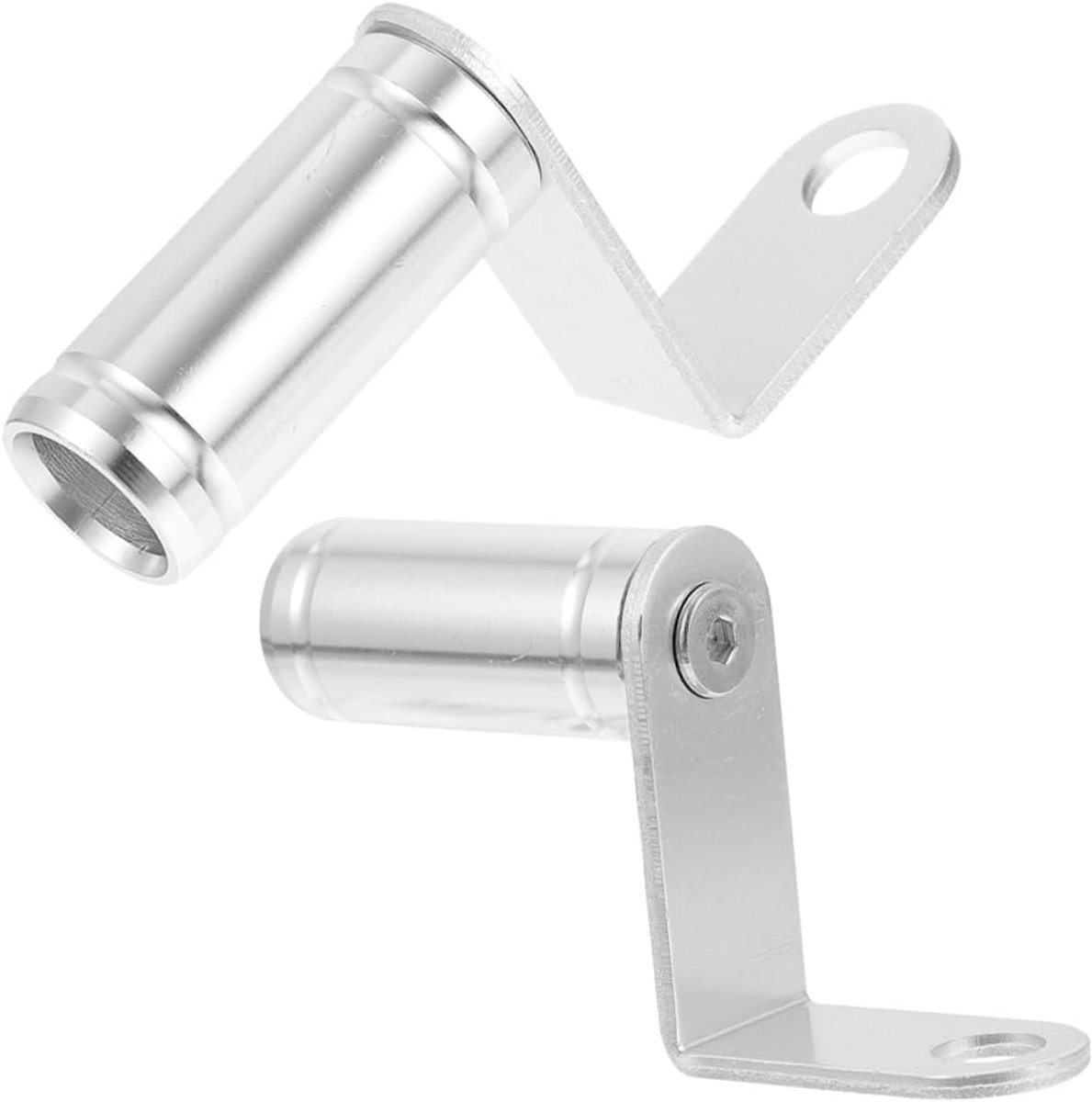 2 Stuks Achteruitkijkspiegeluitbreidingsbeugel Spiegelverlengers Voor Motorfietsen Motorfiets Achteruitkijkspiegel Mount Motorfiets Spiegel Verlenger Zilver Aluminium Profiel