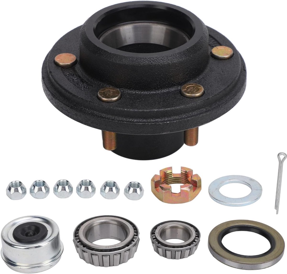 6 Lug 6 op 5,5 "trailerwielhub en lagerkit - Axle kit met hoge laadcapaciteit voor 5200 tot 6000 lbs trailers