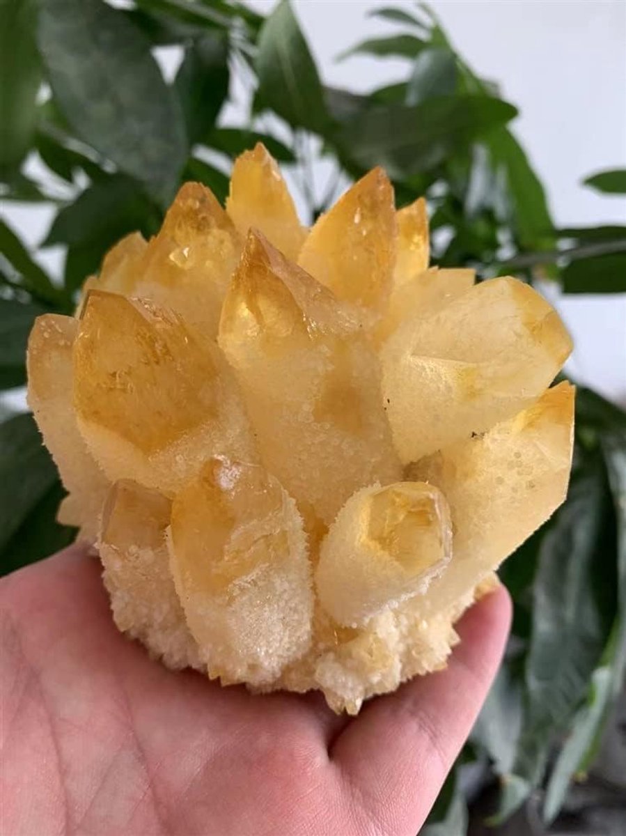 Meditatie naar huis Natuurlijke Gele Tibetaanse Steen Kristal Cluster Kwarts Kristal Cluster Spirituele Genezing Energie Specimen Thuis Aquarium Kantoor Decor (Size : 200g)