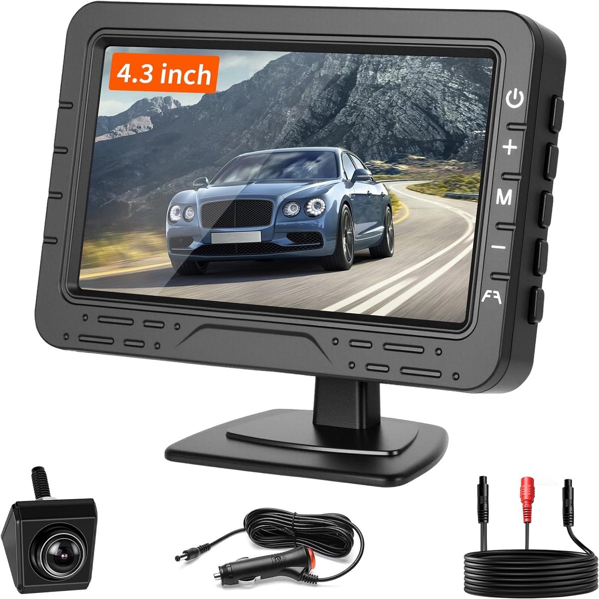 Achteruitrijcameraset, draadloos, 4,3 inch, touchscreen, HD 1080P