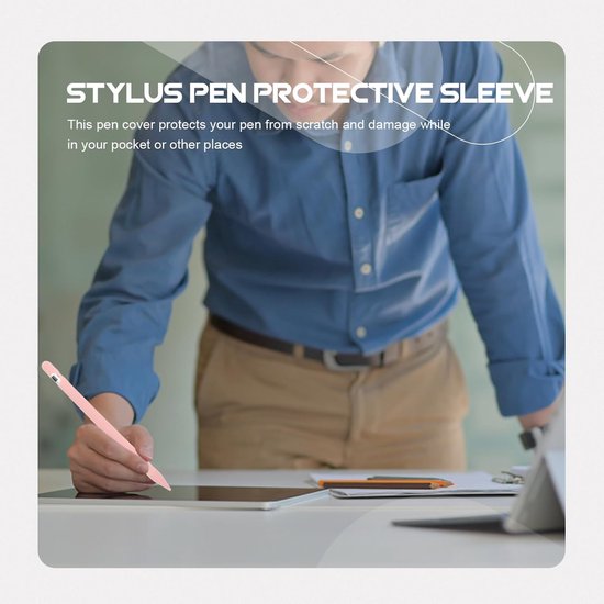 Pennendoos touchpen beschermhoes hoes voor styluspen beschermhoes voor touchpen Siliconen pen hoesje Stylus pen beschermer stylus beschermer etuihouder voor stylus Silicagel roze ARTIBETTER — afbeelding 2