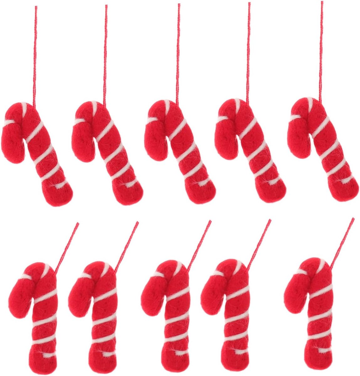 10 Stuks En Witte Zuurstokken Mooie Zuurstokbedels Hangende Van Zuurstokken Kerstdecoraties Van Mooie Bedels Vakantiedecoratie Van Wollen