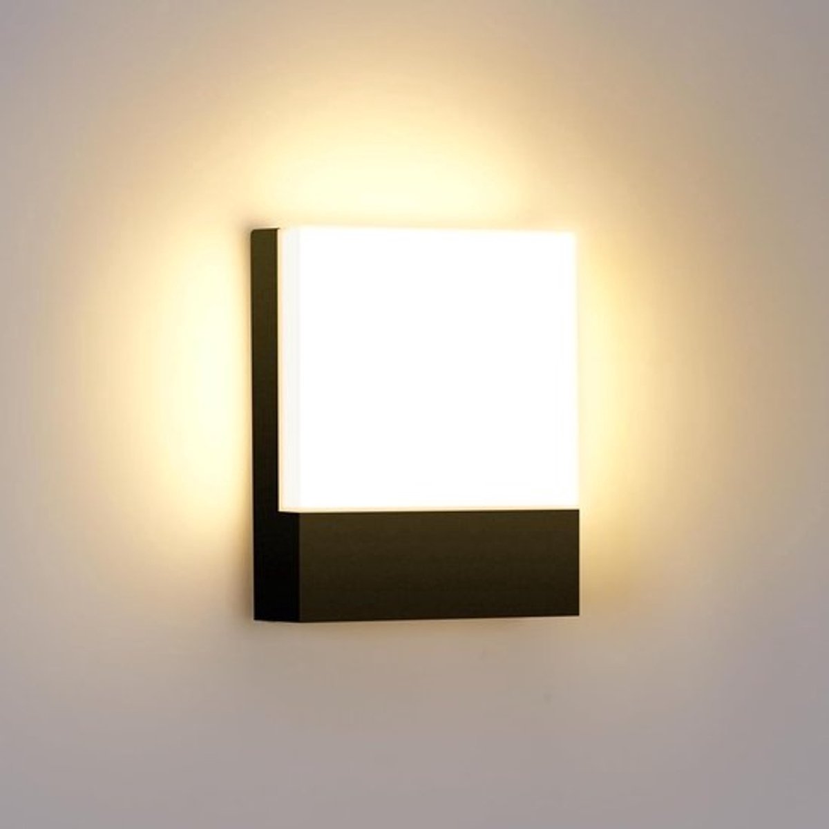 Moderne LED-wandlamp zwart 15W voor buiten en binnen warm wit 3000K - Geschikt voor woonkamer, slaapkamer en hal