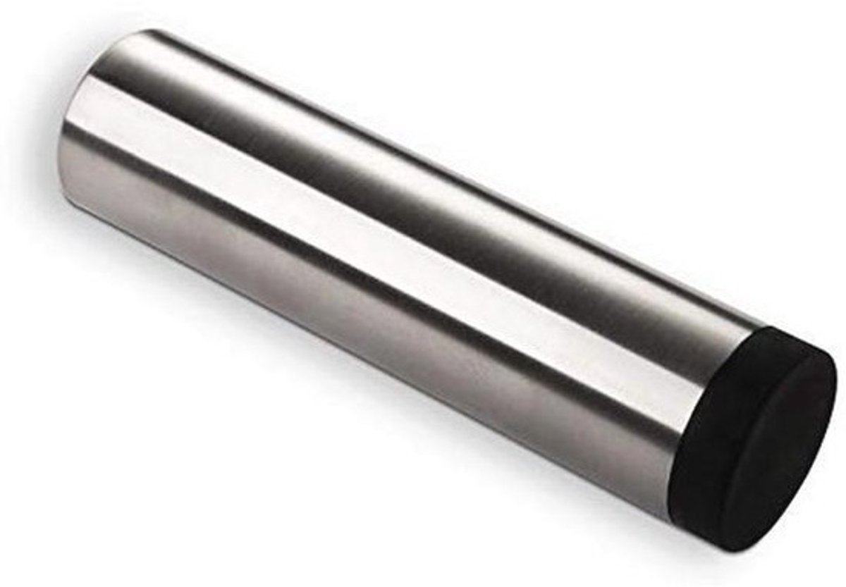 Deurstopper - RVS met rubber - 30 mm diameter - 120 mm muurafstand