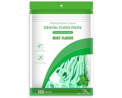 100 stuks floss-sticks, munt, tandfloss, mint, tandreiniging, floss, tandenstokers met smaak, tandverzorging, tandheelkundige tandsticks met draagtas