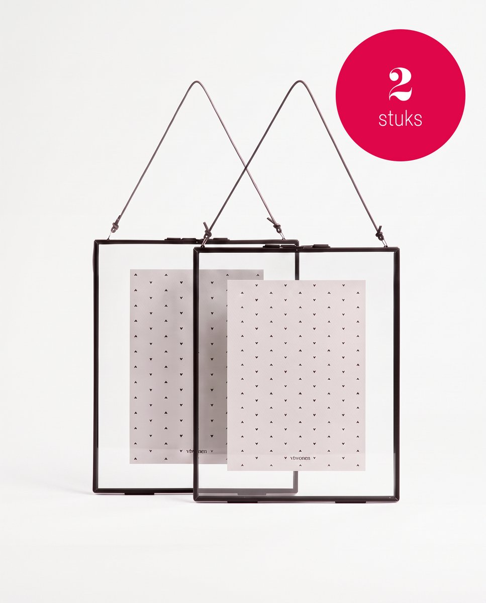 vtwonen Fotolijsten - Zwart - Set van 2 - Metaal - 20 x 26 cm