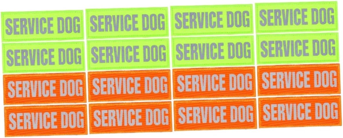4 Sets Reflecterende Hondenpatches Voor Hulphonden Lichtgewicht En Gemakkelijk Te Dragen Zelfklevende Stickers Voor Huisdierdecoratie En Huisdierkostuums 4 Stuks*4