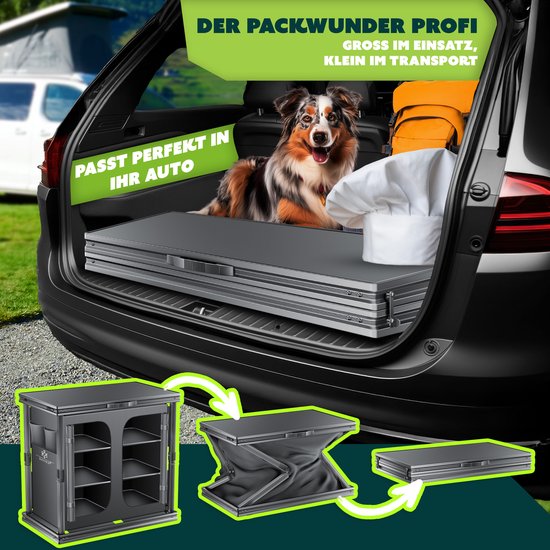 KESSER® Campingkeuken opvouwbaar - Aluminium frame met 6 vakken en vliegengaas - 84x80 cm - Antraciet van KESSER — afbeelding 4
