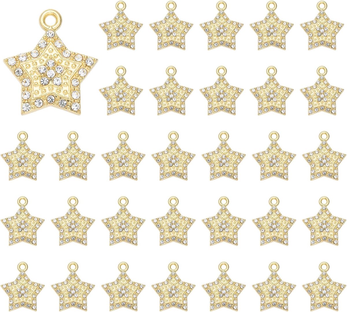 Ster hanger 50pcs - grote hoeveelheid - schattige noordster - perfect voor sieraden maken - ShopVlot
