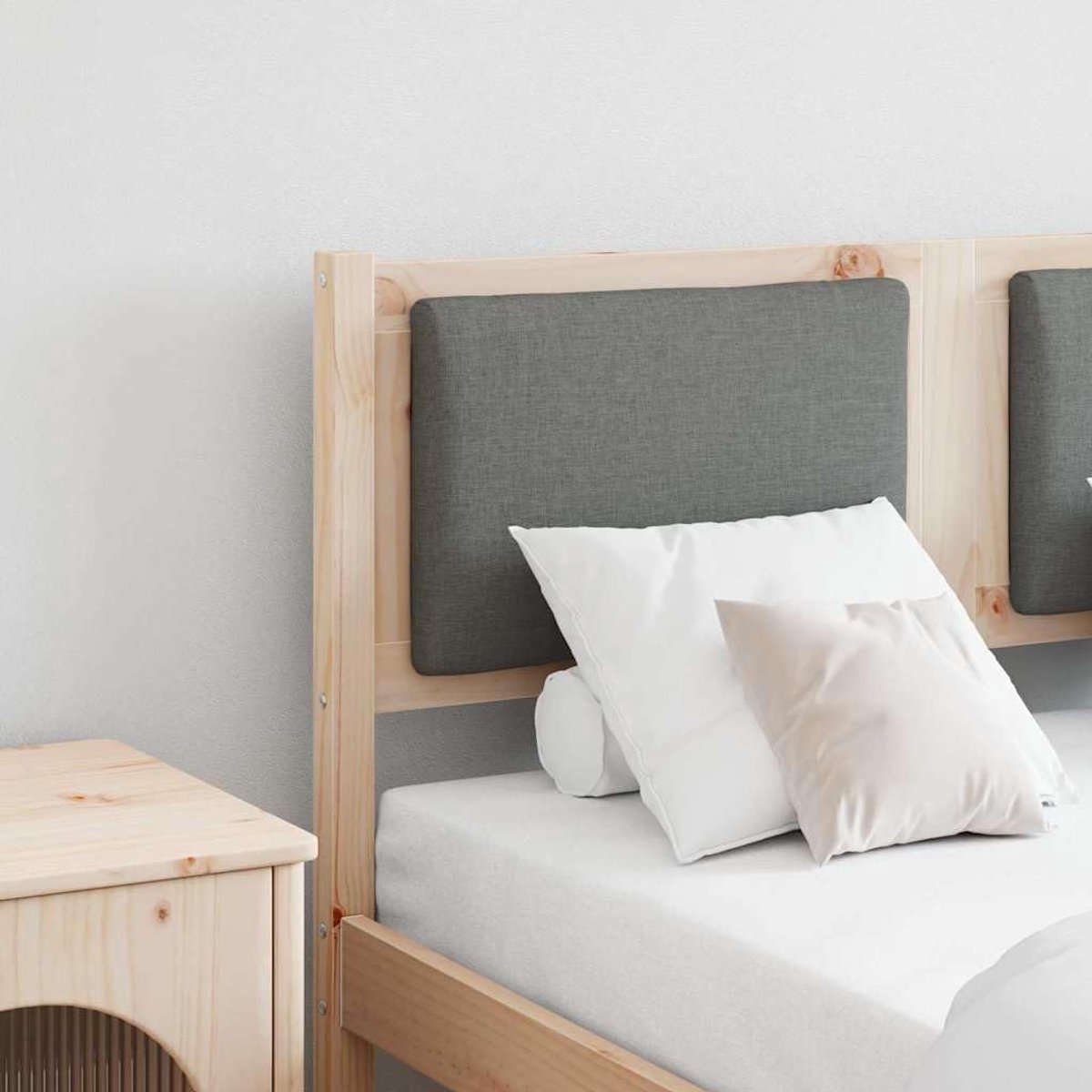 Hoofdeinde van massief grenenhout, bruin, 135 cm, voor slaapkamer, minimalistisch houten hoofdeinde om op te leunen, robuust hoofdeinde voor bedden