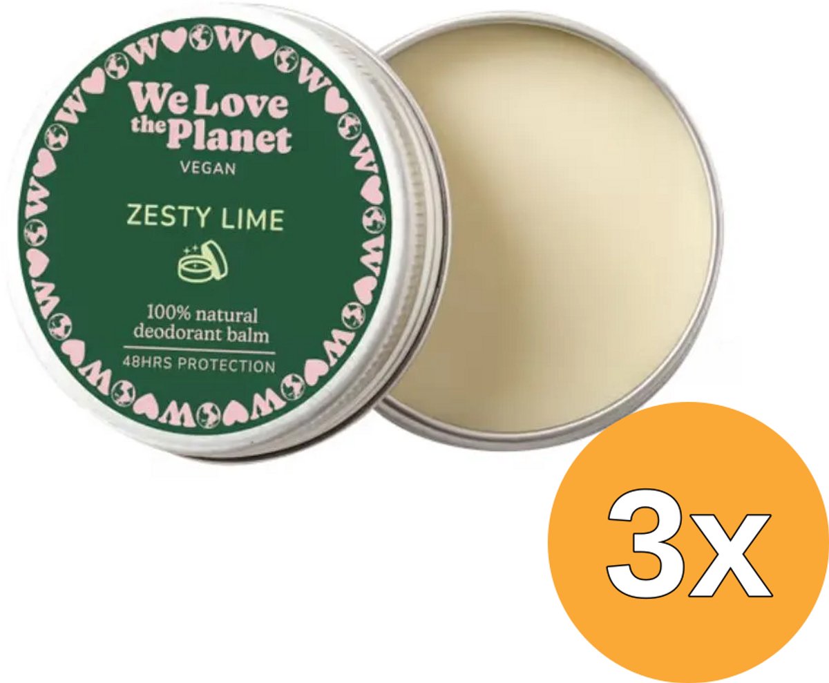 3x We Love The Planet Deodorant Balm - Zesty Lime (Vegan) (35 gr)
