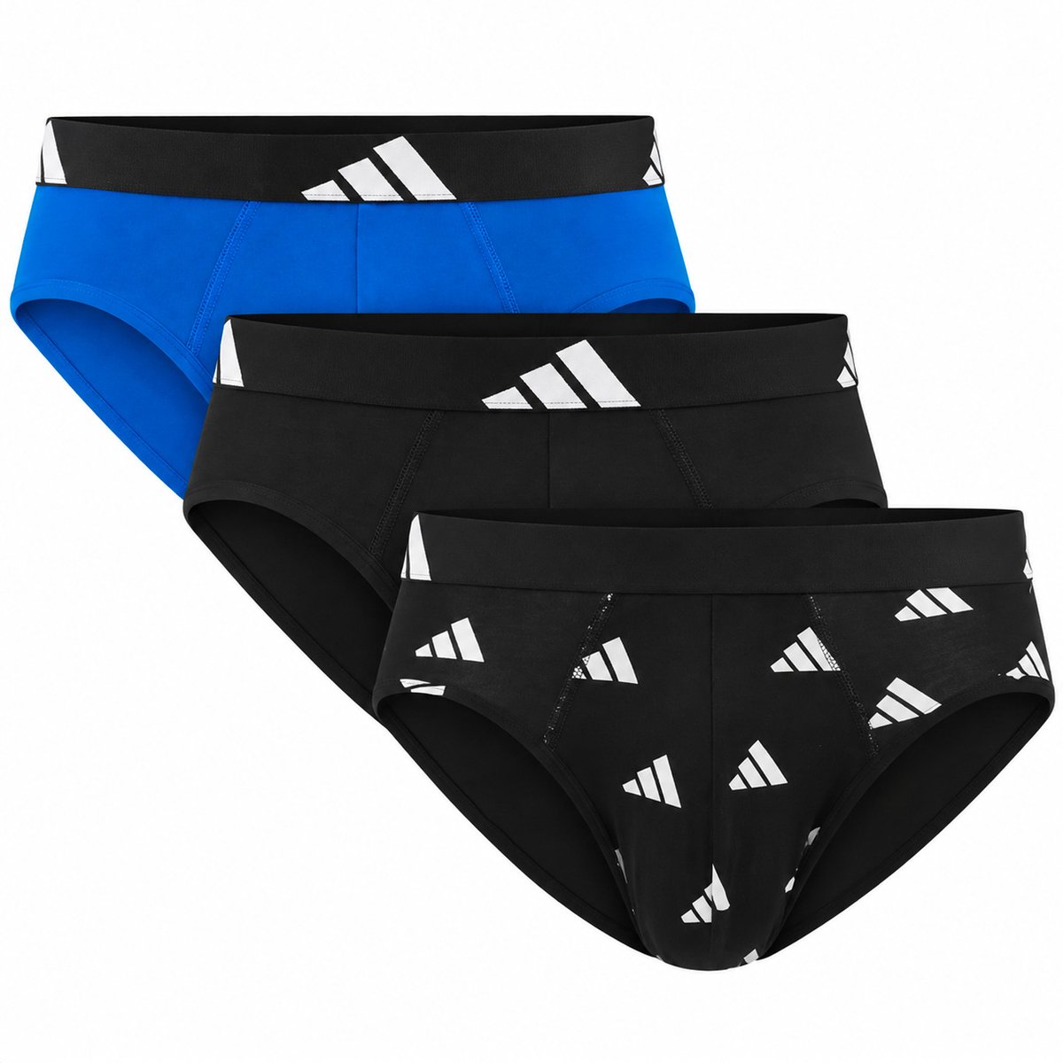 adidas Sportswear 3PK Brief - Active Flex Cotton - Onderbroek Mannen - zwart/blauw/zwart