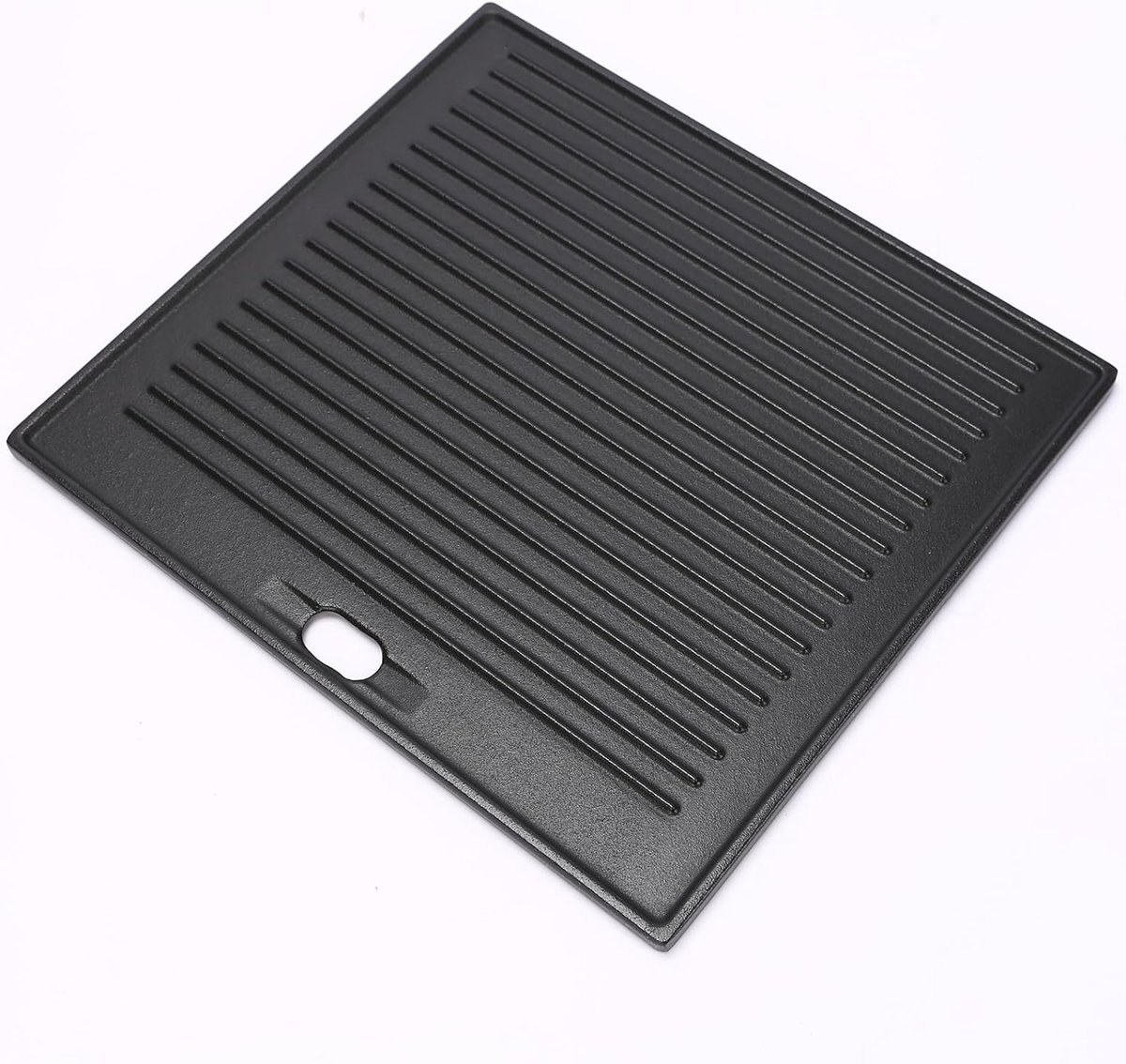 SnelShoppen - Gietijzeren Reversible Grillplaat 33.5 x 30 cm, Ribbel- en Smoothzijde, Perfect voor BBQ, Grillen, Koken, Tuin, Camping, Plancha, Grilla