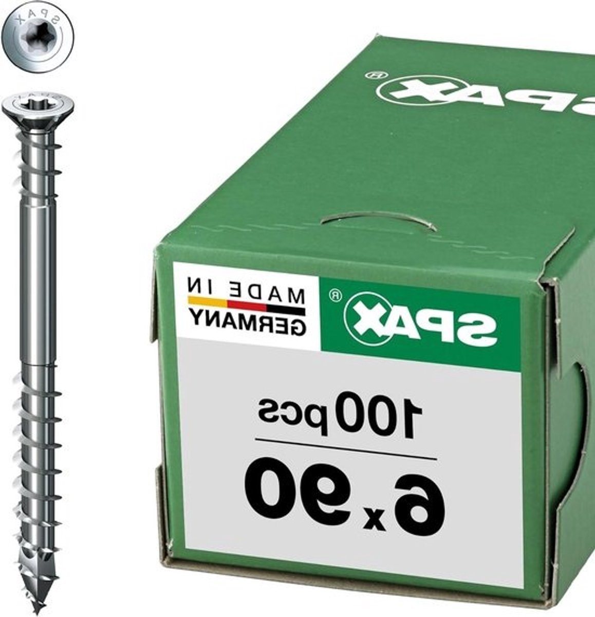 Verstelbare schroeven - Met platte kop - Voor houten constructies - Zonder voorboren - 6 x 90 mm - Zilver
