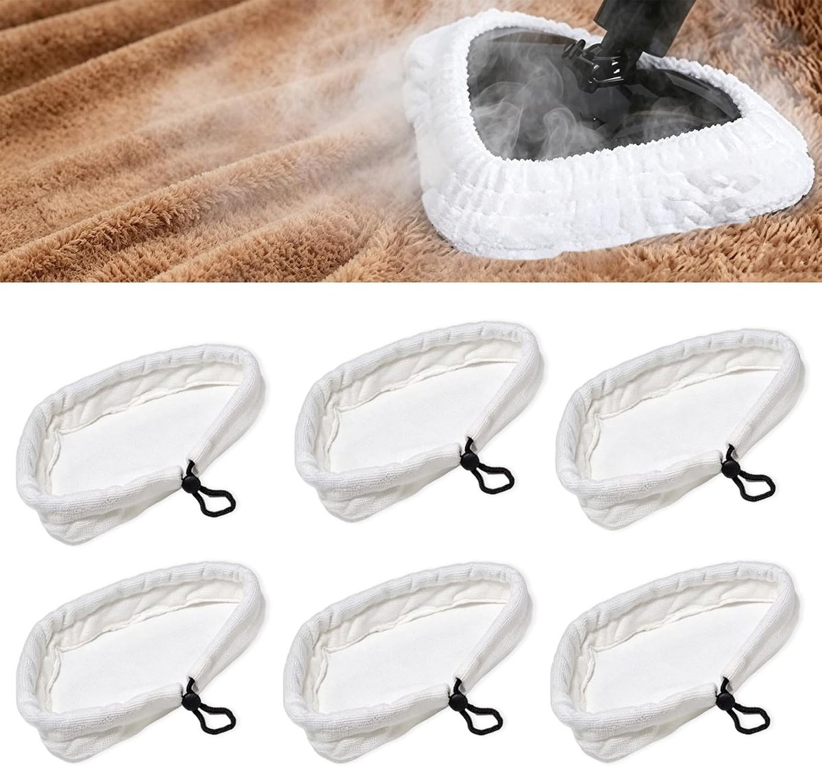 4 Stuks Microvezel Stoommop Pads, Wasbare Universele Pad Covers voor Huishoudelijke Reiniging en Stoomreinigers