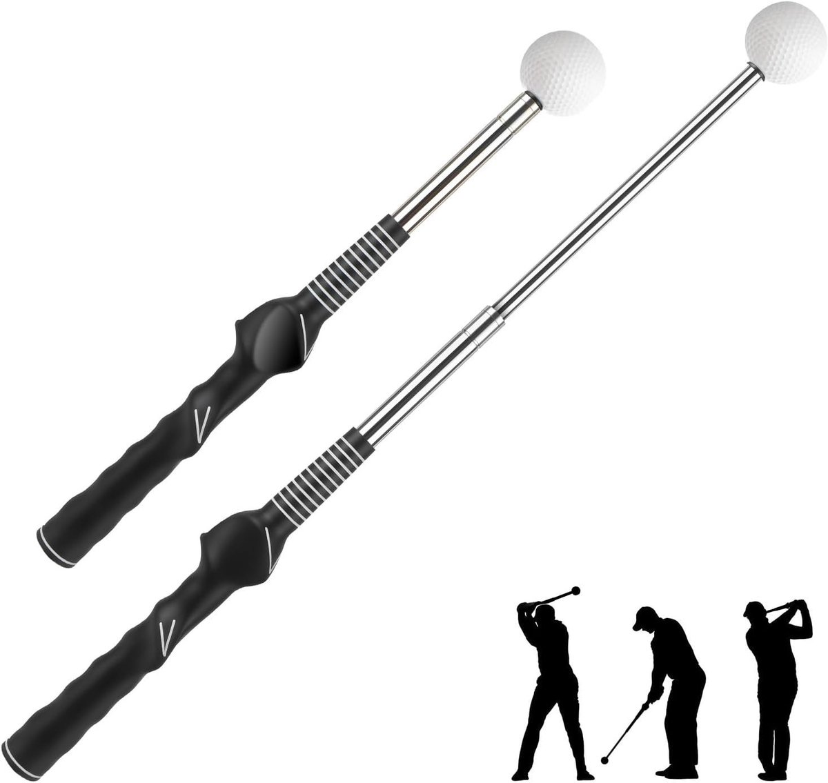 Golf Swing Trainer voor Beginners - Retractable Training Aid met Grip en Speed Bar, Ideaal voor Mannen en Vrouwen, Verbeter je Golftechniek en Swingvaardigheden