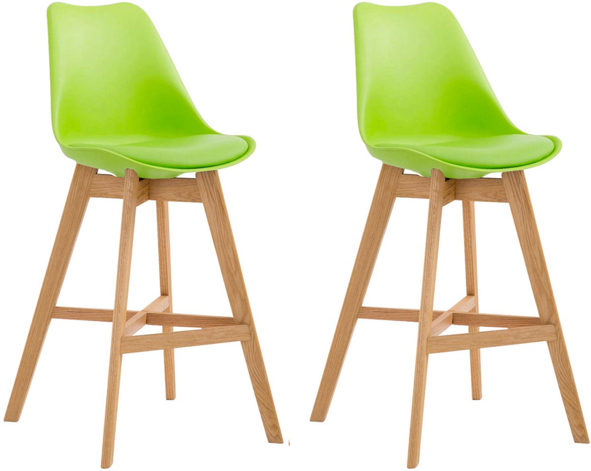 Barkruk - Set van 2 - Zithoogte 76 cm - Kunststof - Groen