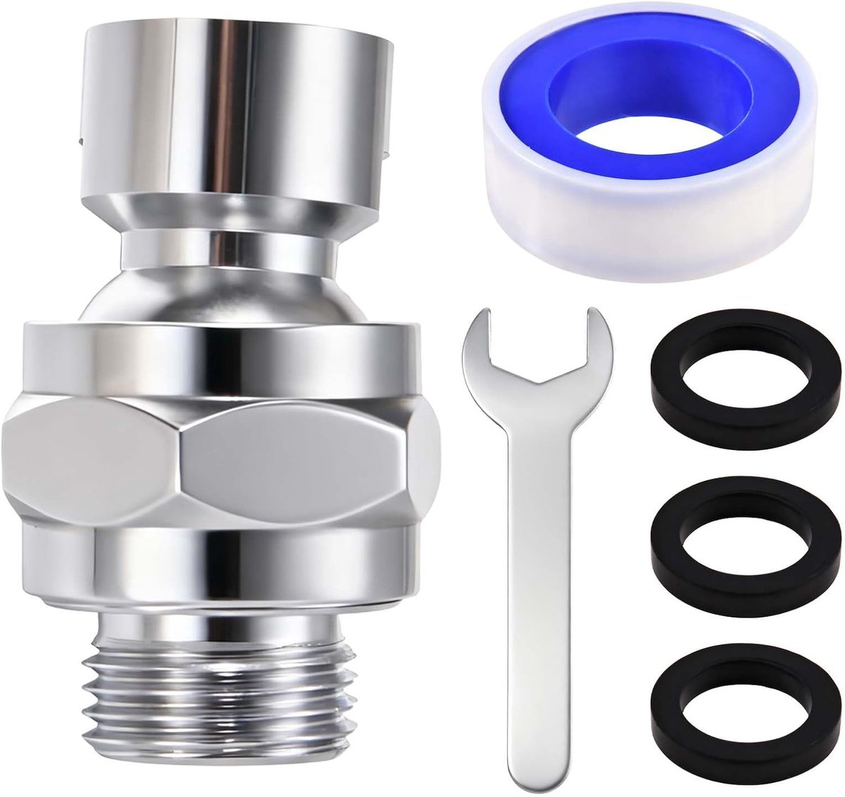 Shower Head, Swivel Ball Adapter, Copper, Adjustable Shower Arm Connector, Universal Shower Component, Shower Arm - ShopVlot
