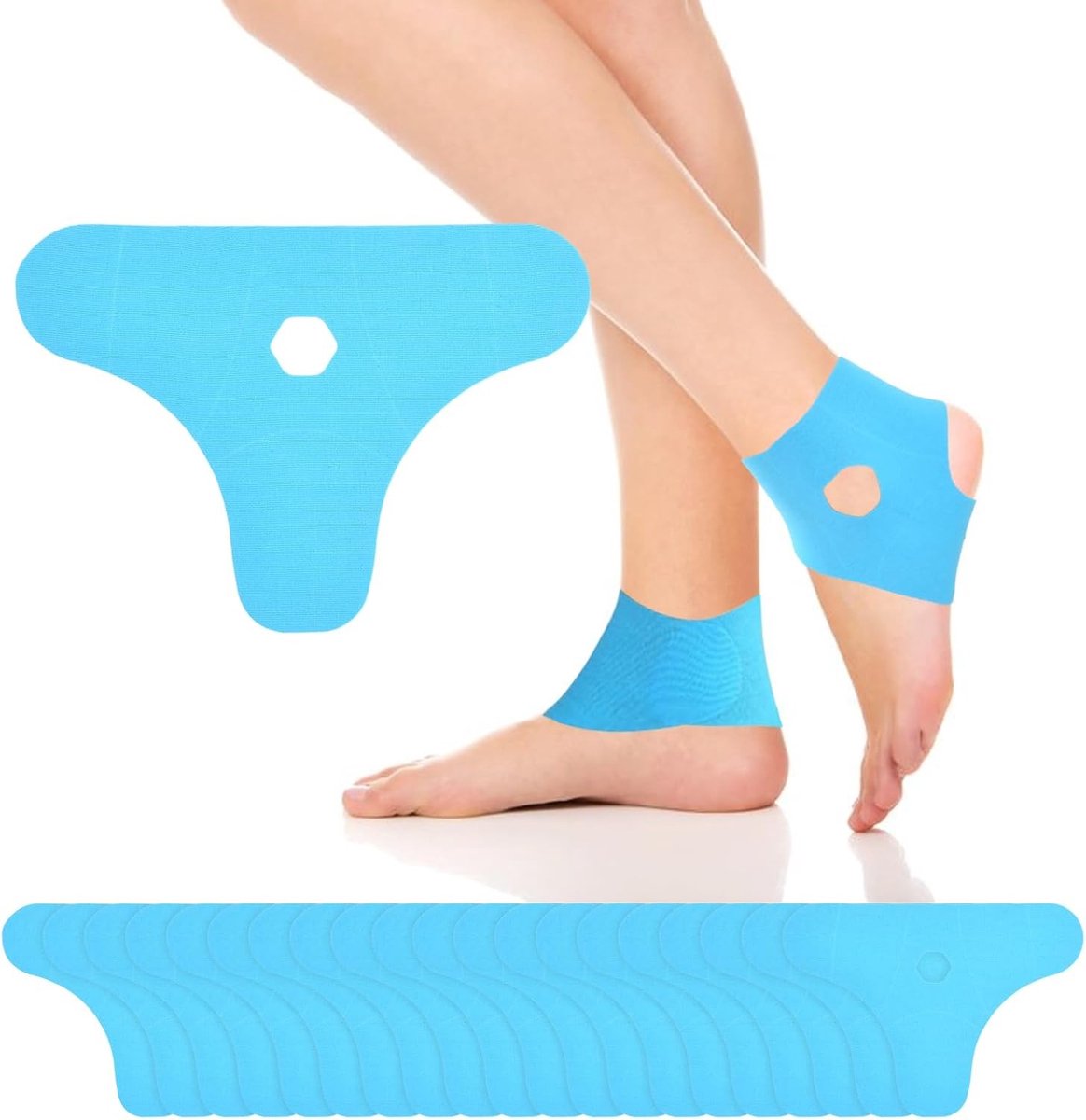 20 Stuks Vooraf Geknipte Kinesiotape – Waterdicht en Huidvriendelijk | Elastische Fysiotape voor Enkelondersteuning en Gewrichtssteun | Comfortabele Kinesiology Band met Eenvoudige Toepassing en Ideaal voor Sportblessures