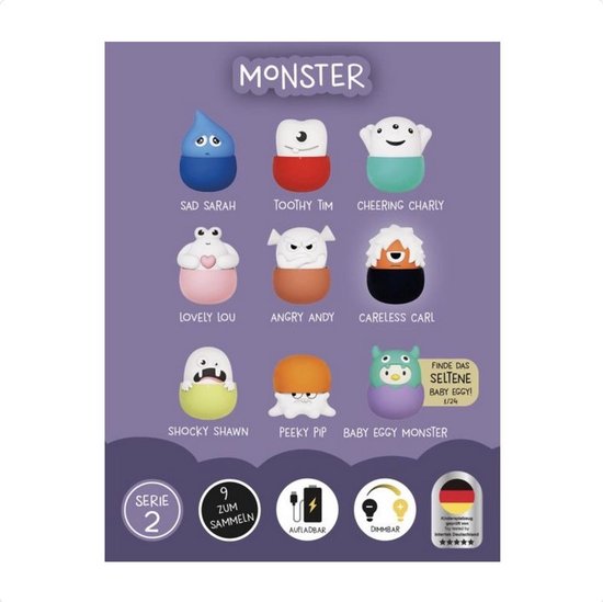 Eggys Mystery Light - Monsters - Oplaadbaar Lampje - Surprise Box van MEGA Light — afbeelding 4