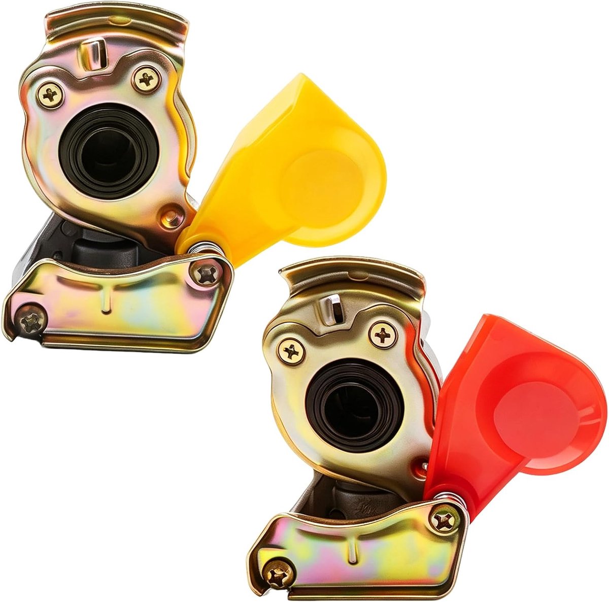 Aluminium koppelingskop rood geel set, voor vrachtwagens