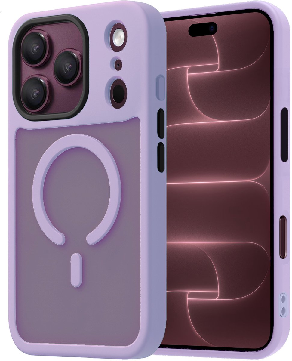 Hoesje - Geschikt voor Apple iPhone 18 Pro - Magsafe Compatible - Sterk & Shockproof - Back Cover - Shock Proof Case - Telefoon Hoes Shockproof - Lila