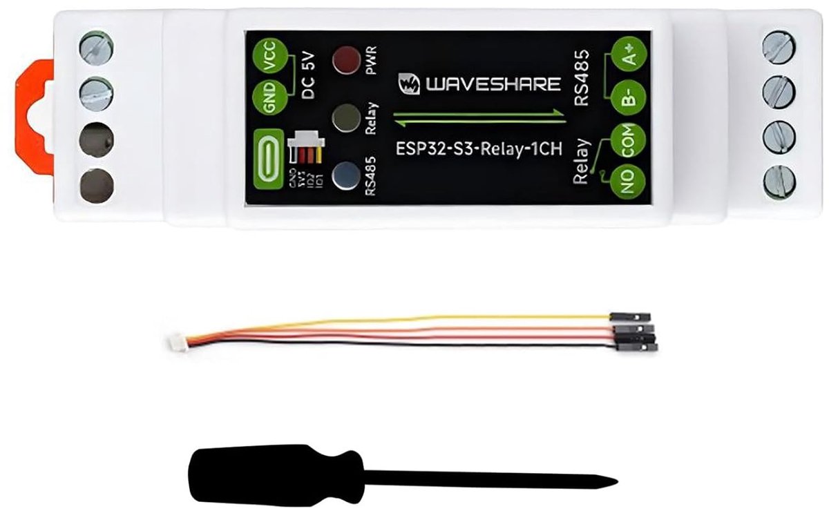 ESP32-S3 WiFi Relay Module, Industrial 1 Channel Relay Controller with RS485 Interface, Bluetooth 5, DIN Rail Mount - ShopVlot