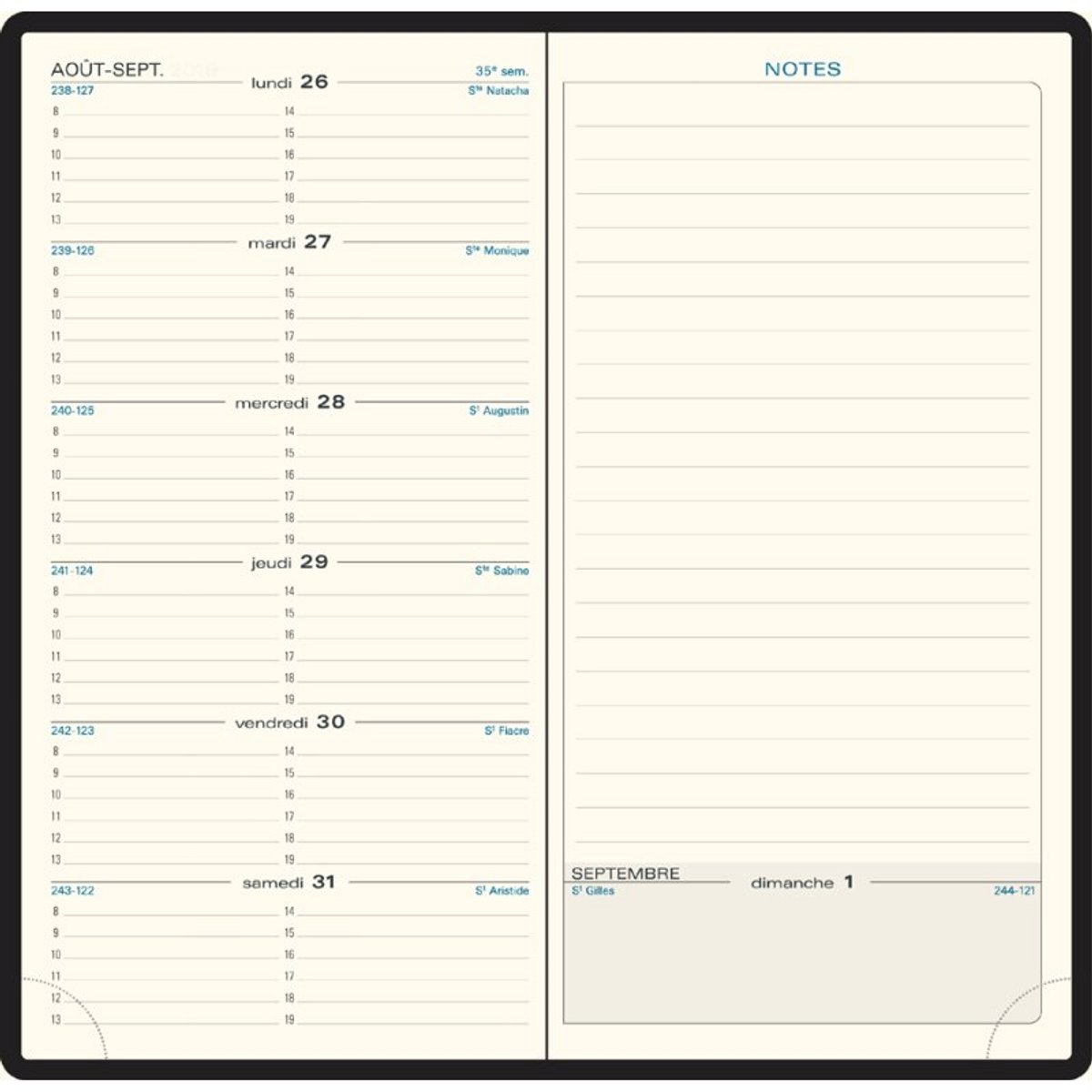EXACOMPTA zakagenda Espace 17, Barbara PVC, 90 x 175 mm, zwart