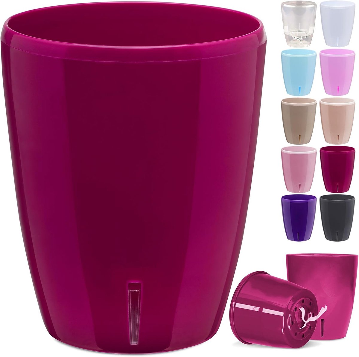 Happy Plants Orchid Pot, Diameter 15 cm, Flower Pot with Integrated Water Level Indicator, Self-Watering Flower Pot - ShopVlot