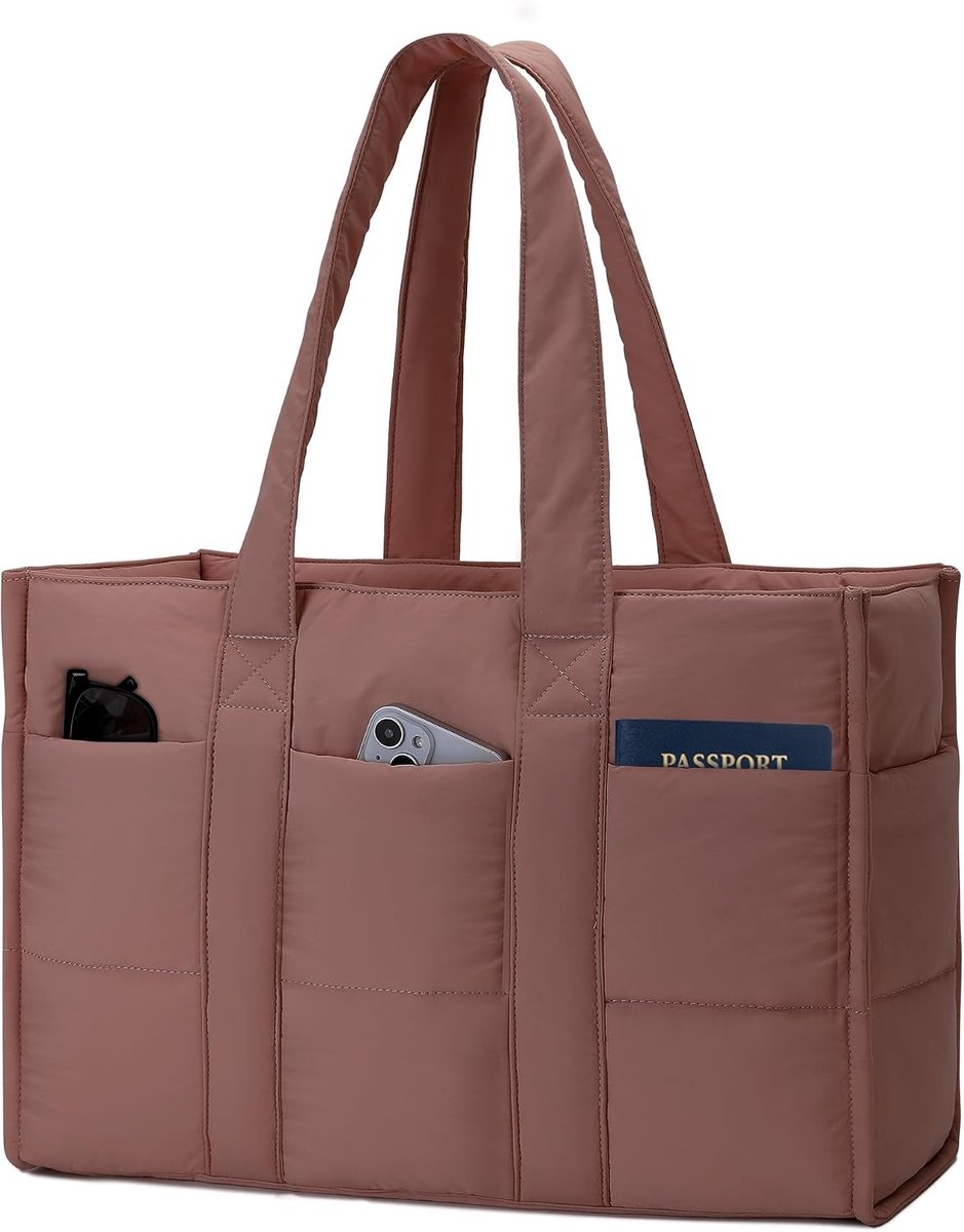 Grote Vouwbare Schoudertas voor Dames met Laptopcompartiment, Waterdicht en Ideaal voor Werk en Reizen, 20L Ruimte