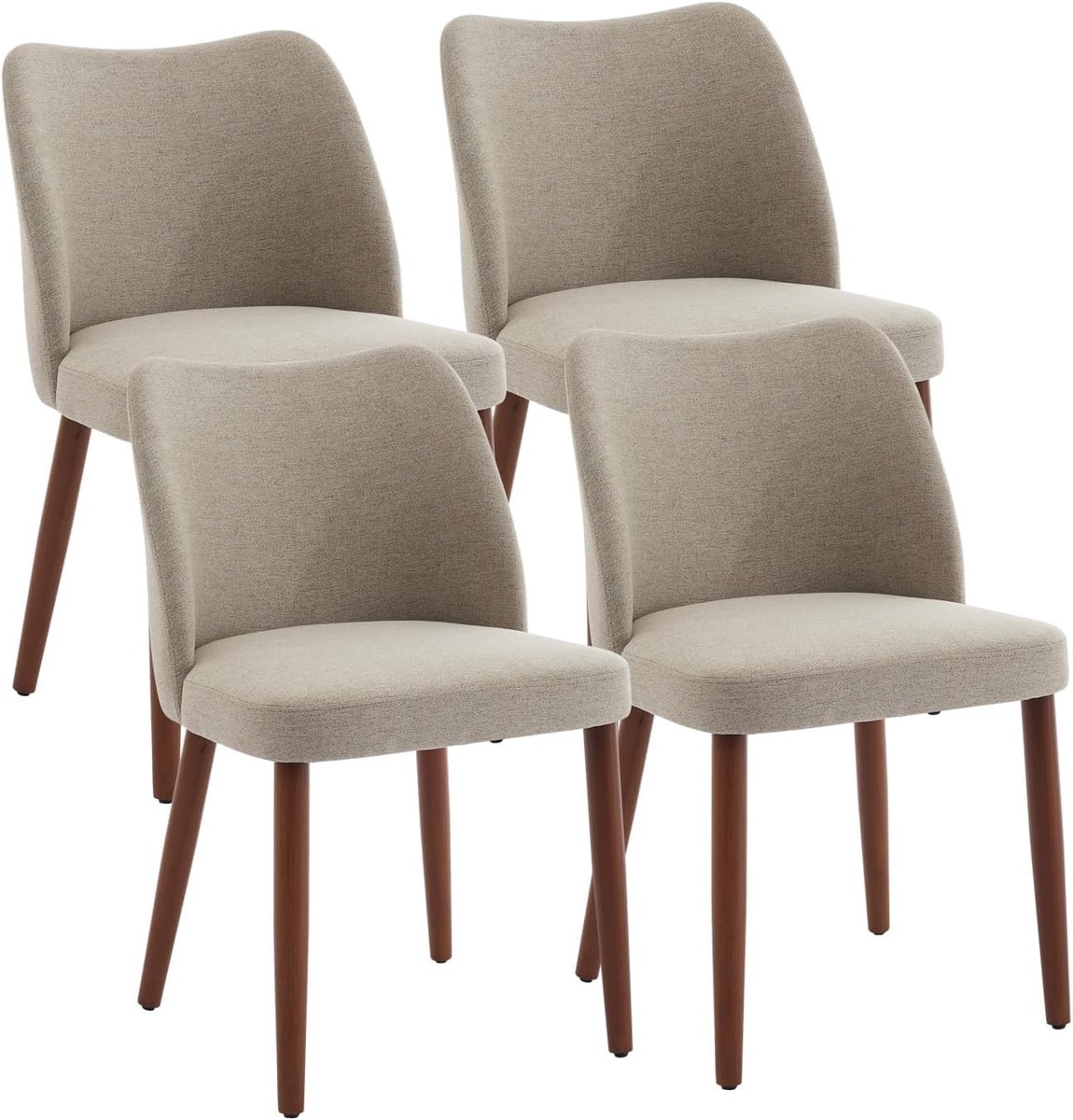 Eetkamerstoelen Set van 4 - Stoelen Wing Backrest Houten Poten