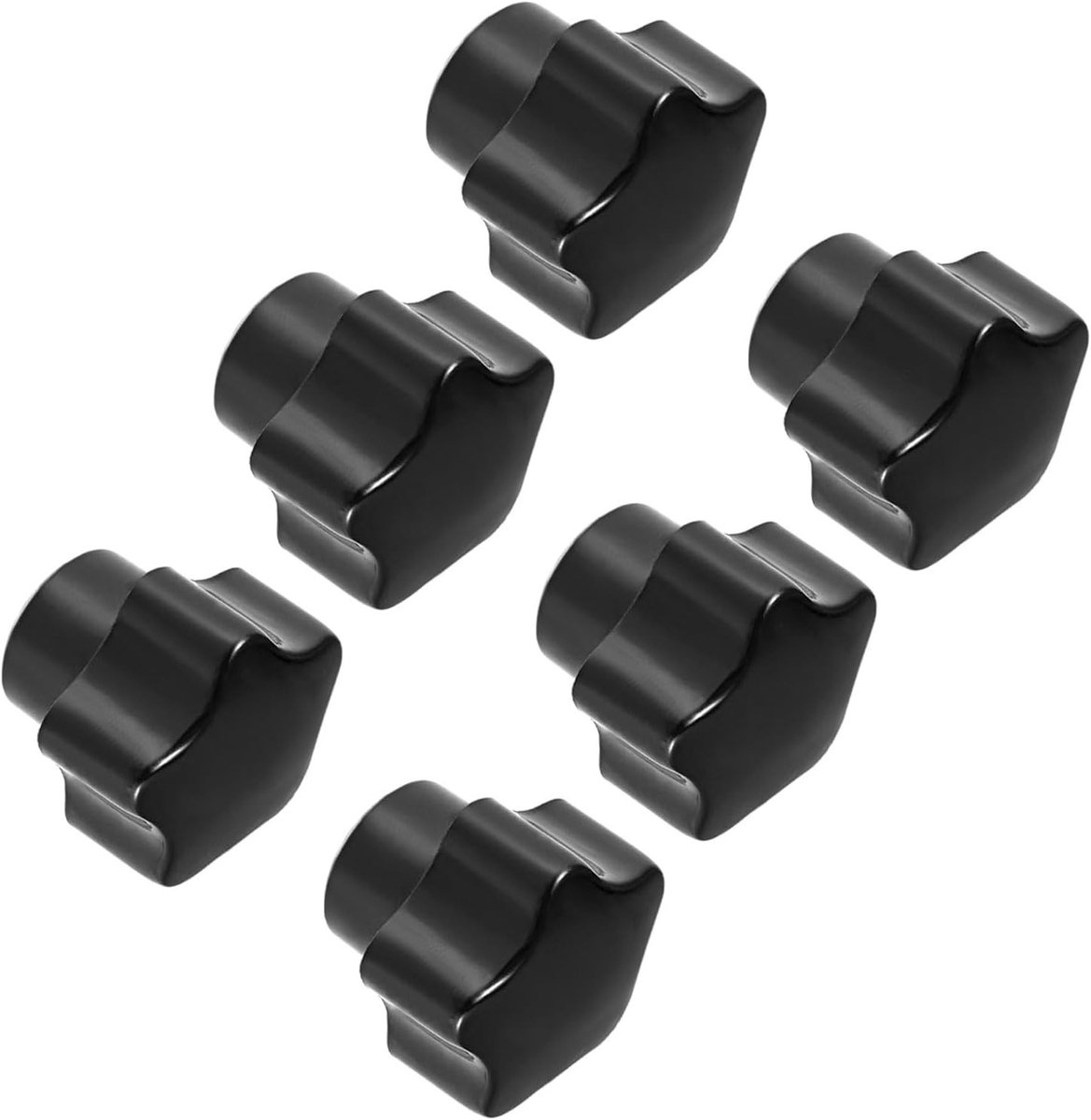 Kunststof schroefknop met M5 schroefdraad, 25 mm diameter, 6-delige set voor mechanische toepassingen en gripverbetering