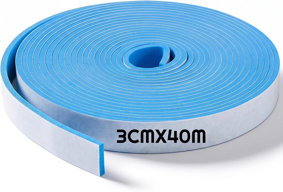Zelfklevende Isolatiestrips voor Laswerk - Dilation Tape voor Vloerverwarming, Scheidingswanden en Egalisatie (3cm x 40m, Blauw)