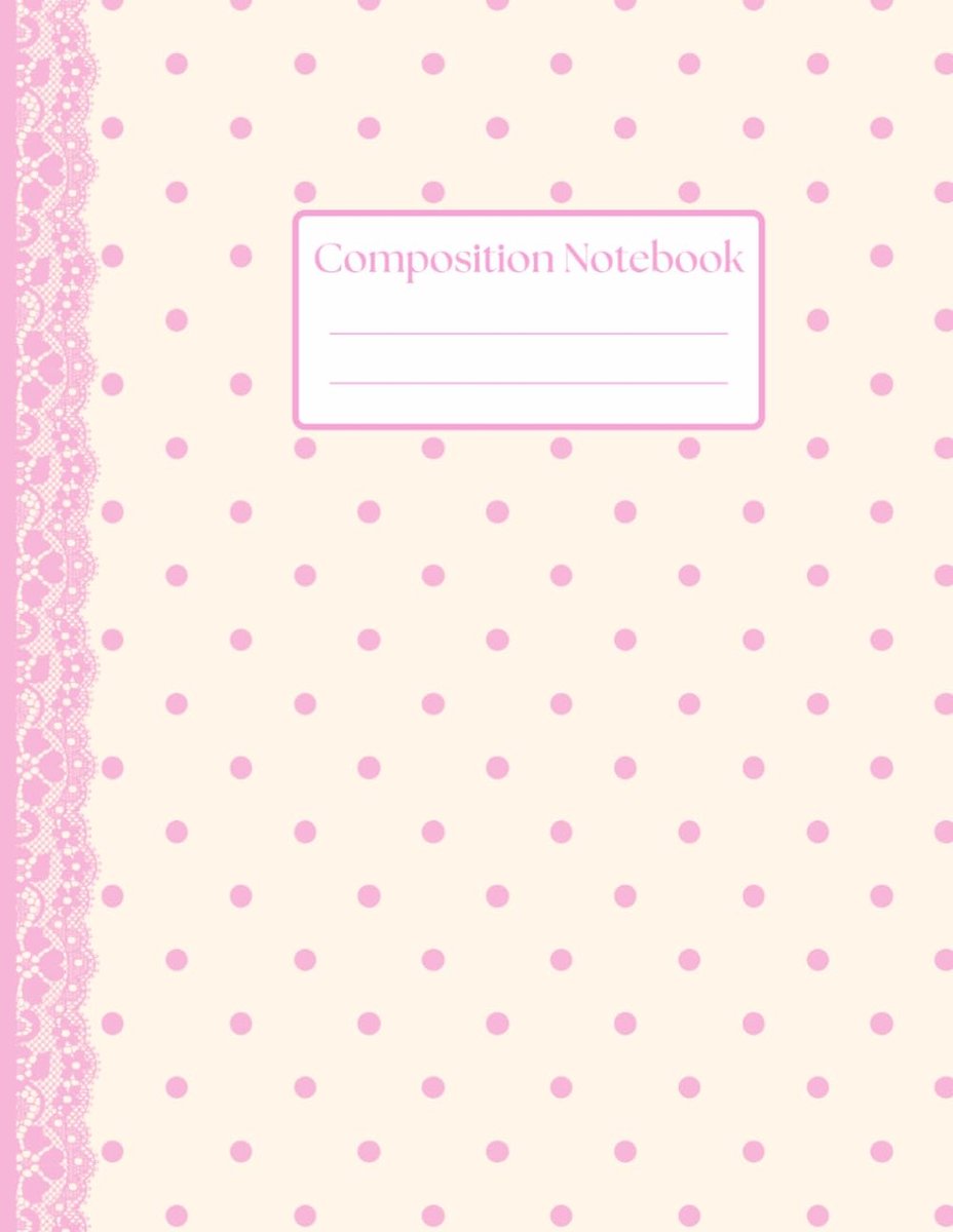 Lace and Pink Polka Dot Notebook: Cute Preppy Pink College Ruled Notebook with Polka Dots - ShopVlot