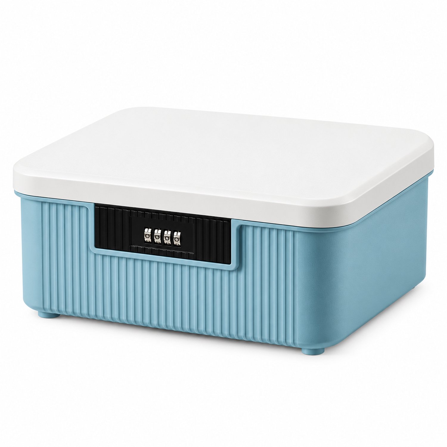 Afsluitbare Medicijnbox met Cijferslot - 2 Lagen - Opbergdoos voor Waardevolle Spullen - Blauw - 26 x 22 x 12 cm