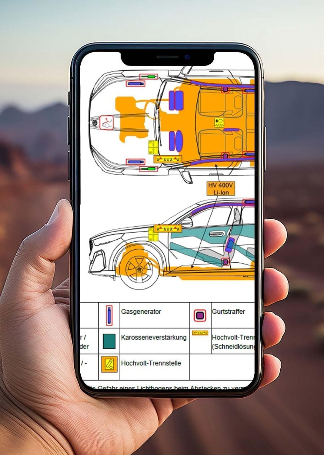 Digitale reddingskaart via QR-code - voor Kia Soul EV (SK3) (>2019) - zelfklevende kaarthouder - meer dan 3200 voertuigmodellen - m-winkel