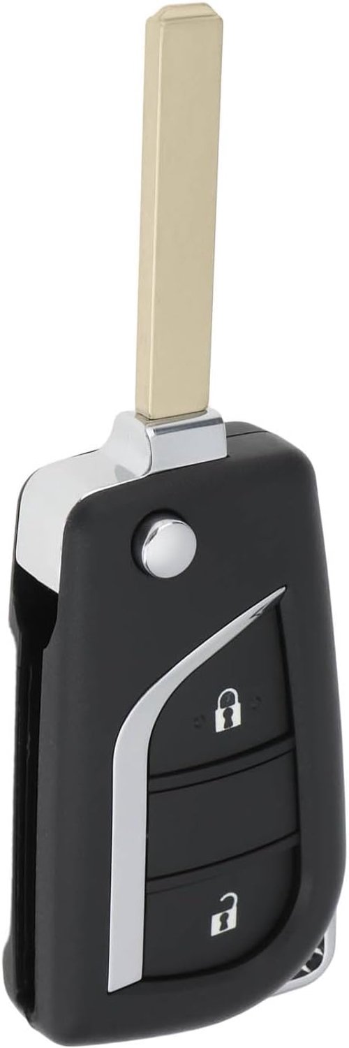 2-knops sleutelhuisje met mes, geschikt voor Toyota Auris, Yaris, Aygo, Verso en Corolla