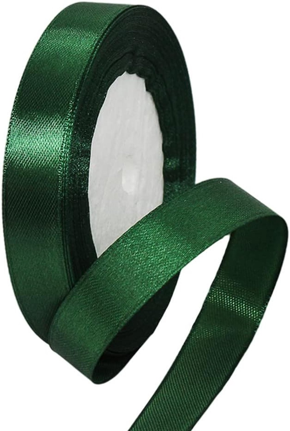 22 meter satijn lint 15 mm breed, donker groen