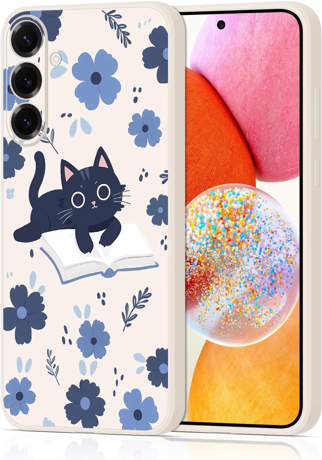 Hoesje voor Samsung Galaxy S24 5G met bloemenpatroon, stootvast, krasbestendig, siliconen hoesje, stofvrij, schattig hoesje voor meisjes