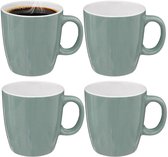 5Five Koffiekopjes Colorama - 4x stuks - Keramiek - mintgroen - 180 ml - 7 x 9 cm - voor de basic koffiemachine