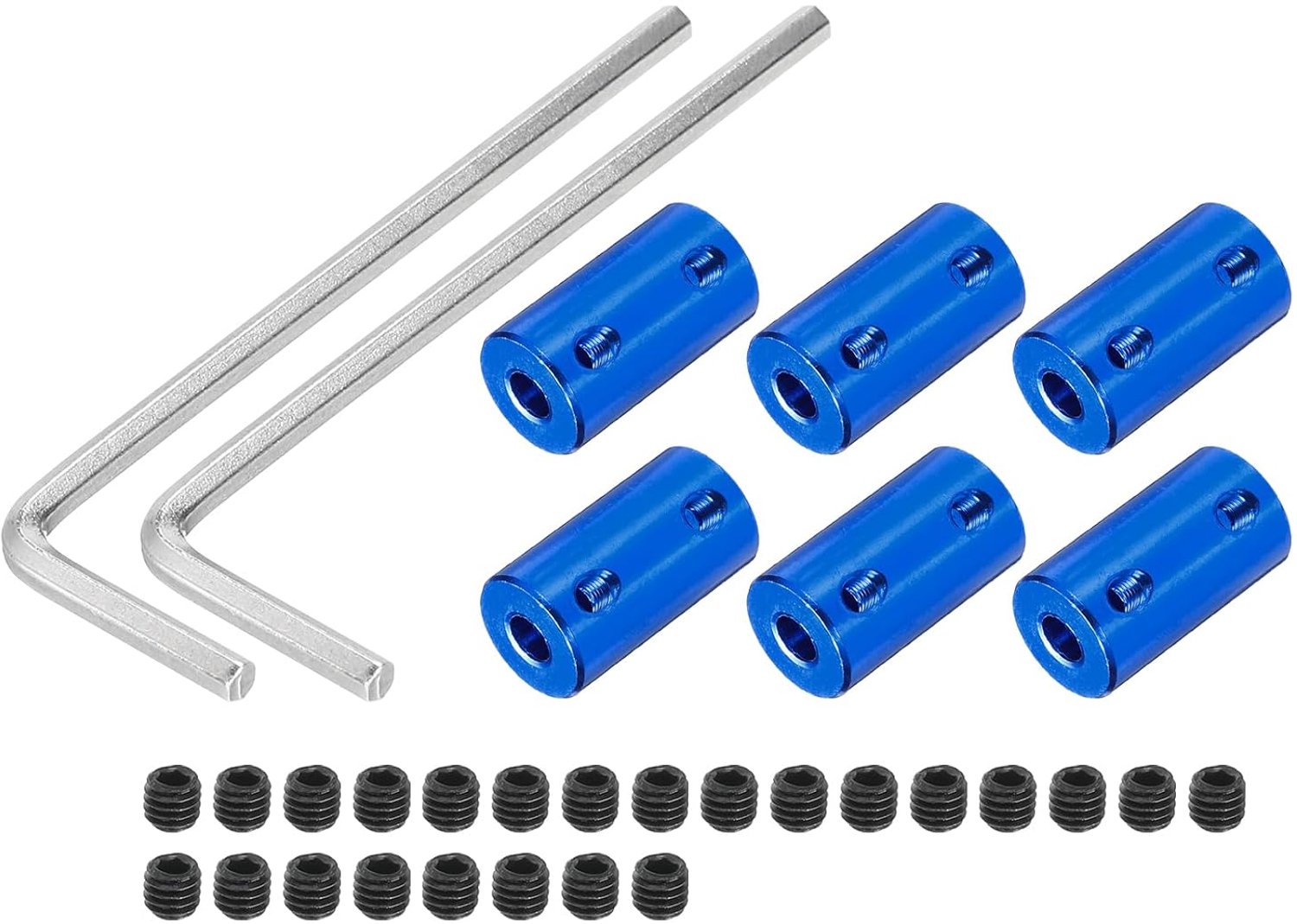 Koppeling 5 mm op 5 mm - 25 mm lengte - aluminiumlegering - geschikt voor 3D-printer - 2 stuks - ServiceTopper