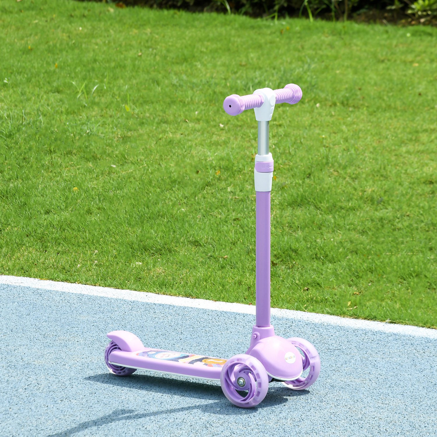Playon Kinderroller - Met LED-verlichting en achterrem - 52 x 29 x 63-76 cm - Lila