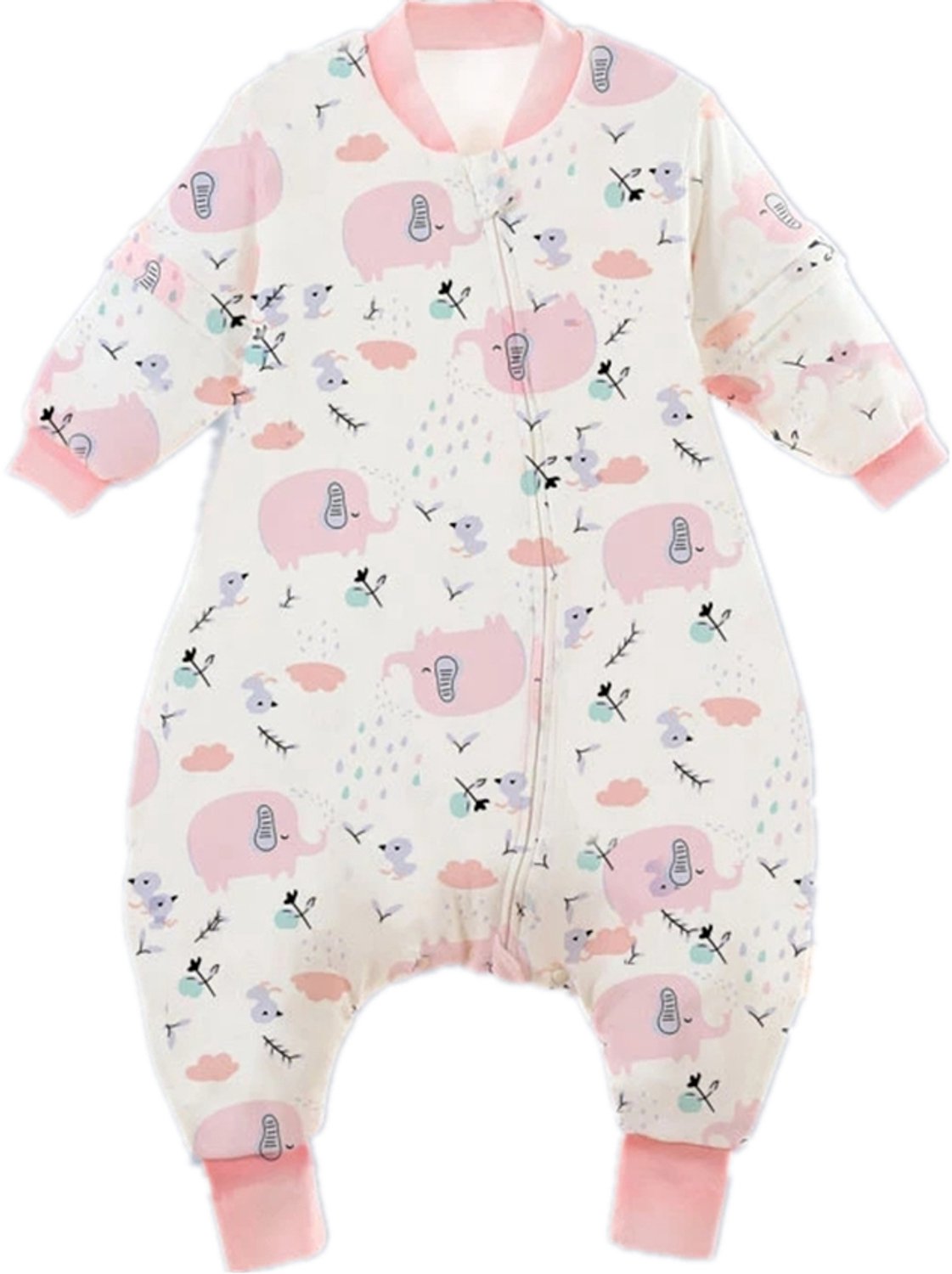 Babyslaapzak - Kinderslaapzak - Slaapzak met Voeten - Katoen en Polyester - Giraffe 1 - 80-90 cm - Warm voor Winter - Leeftijd 1-3 Jaar - Nachtkleding - Voor Meisjes en Peuters