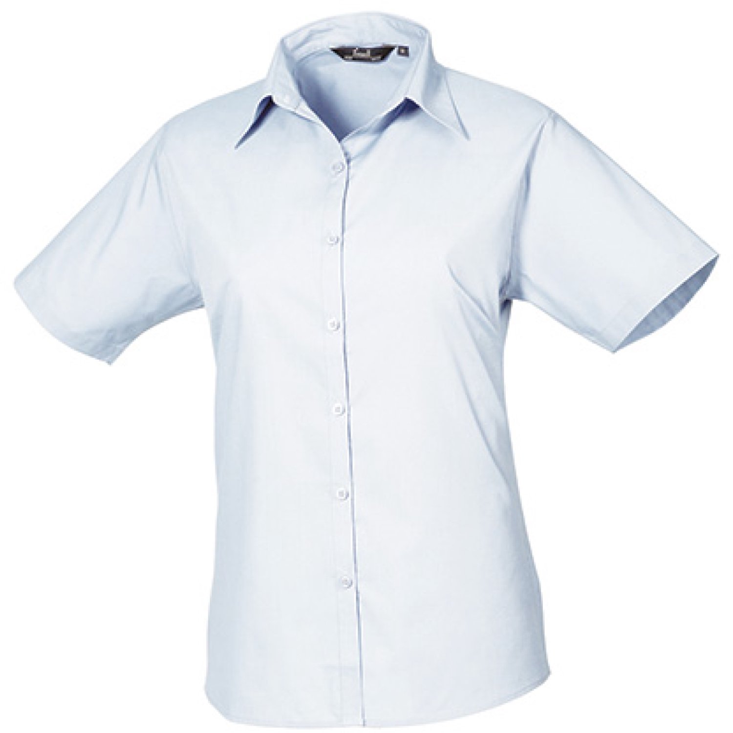 Premier Workwear - Women´s Poplin Short Sleeve Blouse - Light Blue (ca. Pantone 2717C) - 50 (4XL/22)
