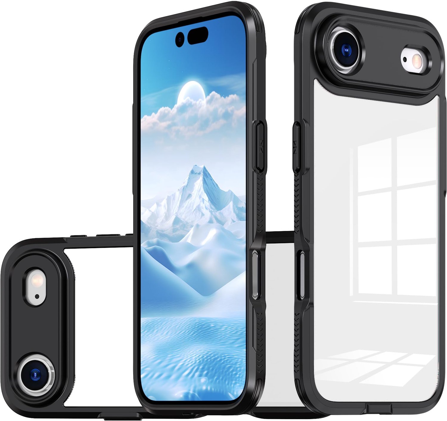 iPhone 17 Air Hoes - Camera Bescherming - Transparant Zwart