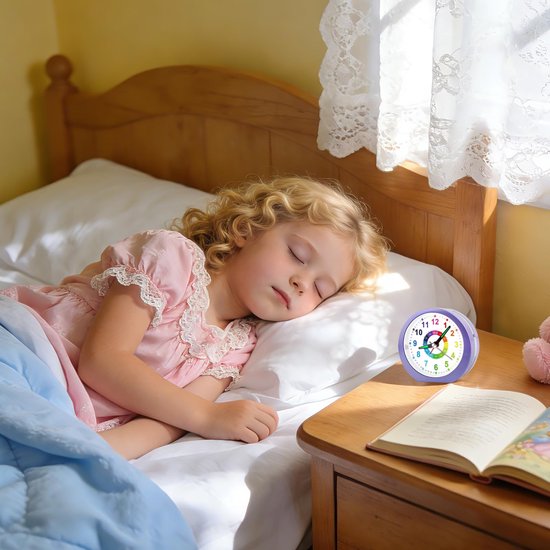 Analoge Wecker voor Kinderen met Nachtlampje Lavendel — afbeelding 3