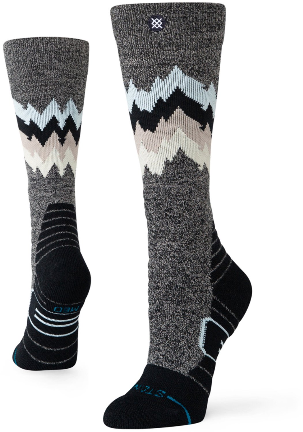 Stance dames freshtek infiknit snow kniekousen thompson wool grijs