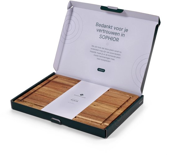 SOPHIOR Houten Snijplank Acacia - 35x25x2,5 cm - Met Sapgeul en Handvaten — cadeau in Kookcadeaus - foto 7