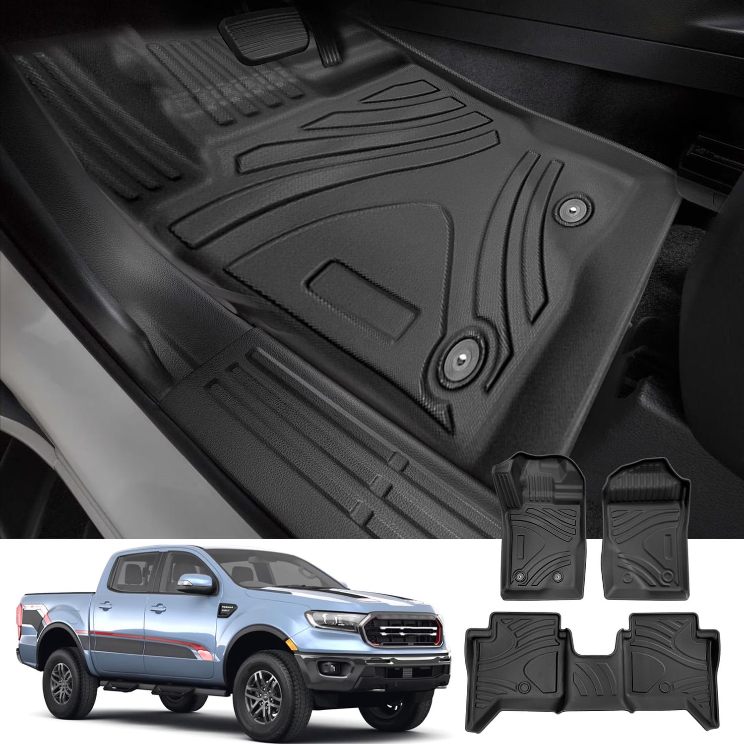Duurzame Vloermatten voor Ford Ranger 2023-2024