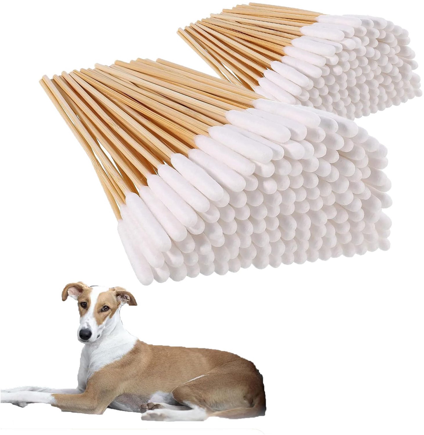 200 Stuks Dieren Oorreinigingsstaafjes voor Honden en Katten